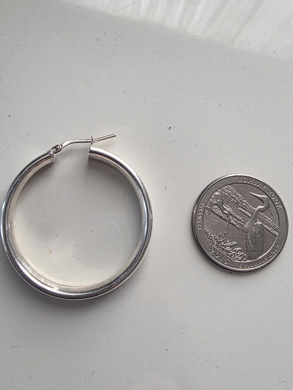 925 Italy Silver Hoops Earrings - Picture 4 of 4